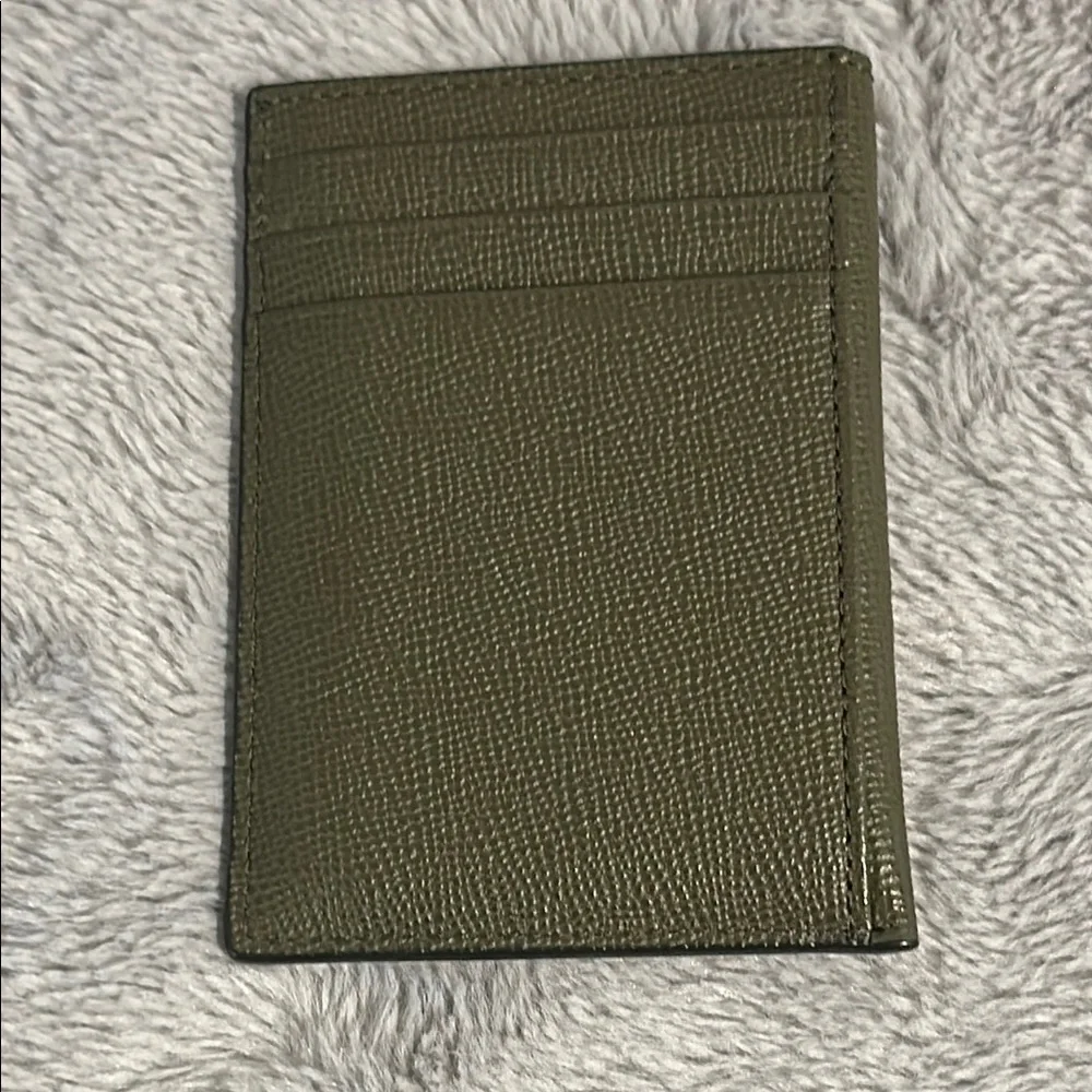 MCM Unisex Green Leather Wallet Compact Design